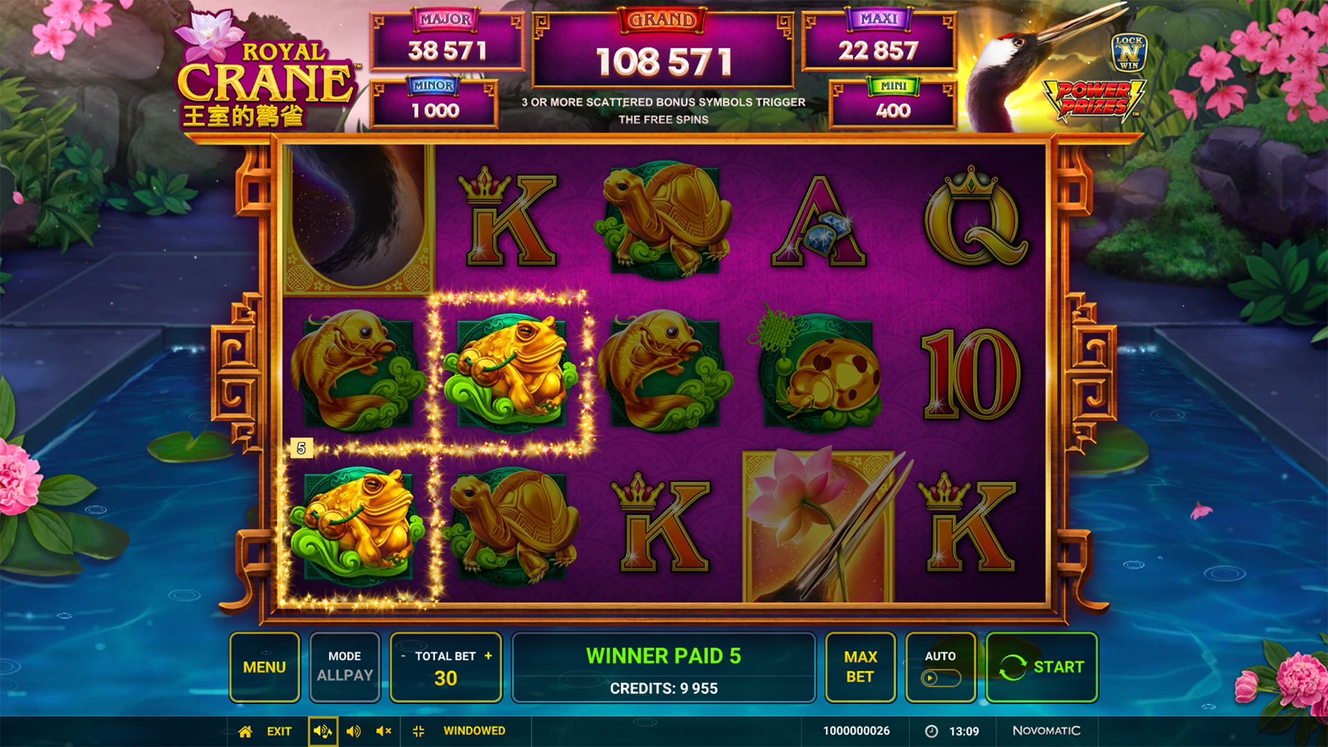 Royal Crane Slot   base game