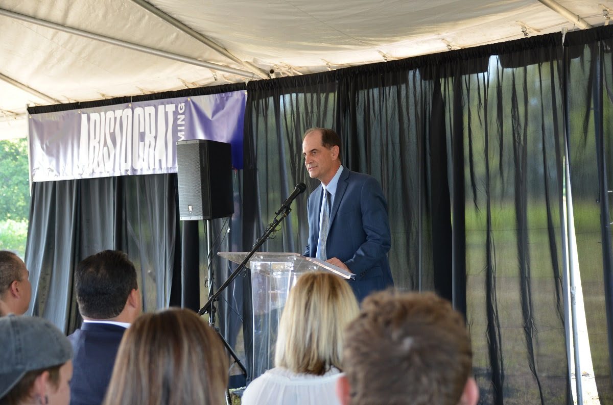 Aristocrat Gaming has broken ground on a new 137,500 sq ft facility in Tulsa Oklahoma. 